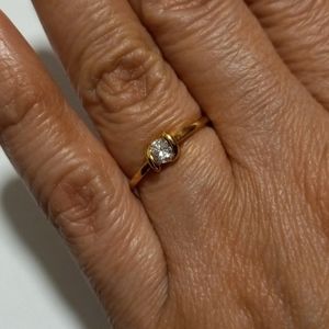 ELEGANT Gold Layered Cubic Zirconia Polished Woman Ring/ Oro Laminado